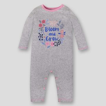 Lamaze Baby Girls' Bloom And Grow Romper - Heather Gray