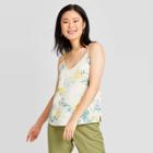 Women's Printed Woven Cami - A New Day Cream Xs, Women's, White