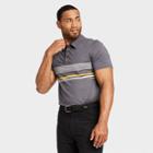 Men's Chest Stripe Golf Polo Shirt - All In Motion Gray Heather S, Men's, Size: Small, Gray Grey