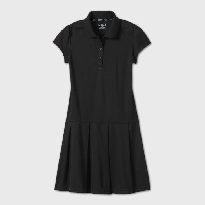 Petitegirls' Short Sleeve Uniform Performance Dress - Cat & Jack Black