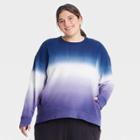 Women's Plus Size Dip-dye Crewneck Sweatshirt - All In Motion Sapphire