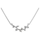 Target Women's Vine Necklace With Clear Cubic Zirconia In Sterling Silver - Gray/clear