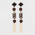 Target Wood Drop Earrings - A New Day Black/gold