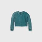 Girls' Cut Out V-neck Sweatshirt - Art Class Green