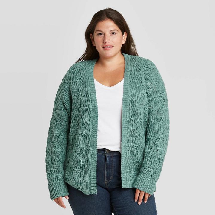 Women's Plus Size Open Layering Cardigan - Universal Thread Teal