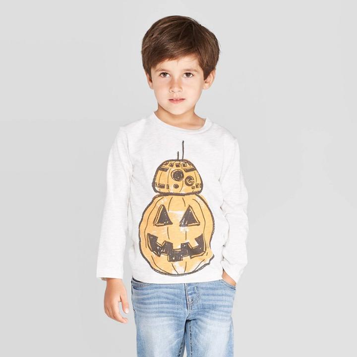 Toddler Boys' Star Wars Halloween Long Sleeve T-shirt - White