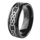 Men's West Coast Jewelry Blackplated Stainless Steel Braided Celtic Knot Comfort Fit Ring
