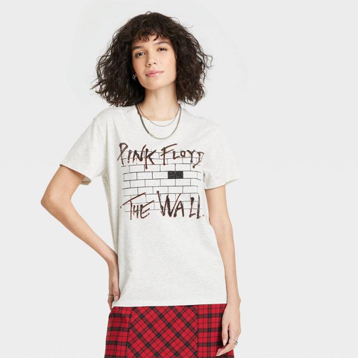 Women's Pink Floyd The Wall Short Sleeve Graphic Boyfriend T-shirt - Heather Gray