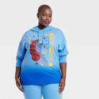 Women's Nba Warriors Plus Size Oversized Graphic Hoodie - Blue