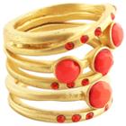 Target 5pc Coral Beads Matte Stack Rings - Pink ( 6 ), Women's, Gold/pink