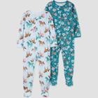 Carter's Just One You Baby Girls' 2pk Horses And Flowers Footed Pajama - Blue