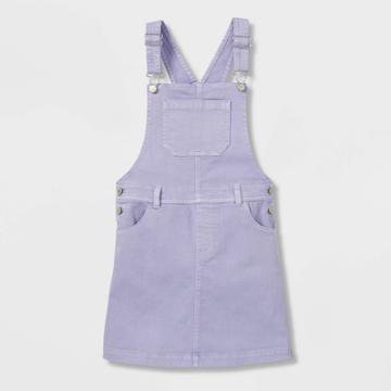 Girls' Denim Pinafore Dress - Art Class Purple
