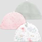 Baby Girls' 3pk Caps - Just One You Made By Carter's Pink/gray