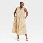 Women's Plus Size Sleeveless Dress - Who What Wear Cream Floral