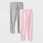 Toddler Girls' 2pk Cozy Leggings - Cat & Jack Heather Gray/pink