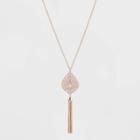 Chain Tassel Filigree Pendant Long Necklace - A New Day Rose Gold