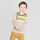 Toddler Boys' Jersey Retro Stripe Tank - Cat & Jack Bright Olive