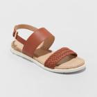 Women's Malia Two Strap Ankle Sandals - A New Day Cognac