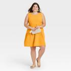 Women's Plus Size Gauze Tiered Tank Dress - Universal Thread Yellow