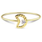 Target 1 Ct. T.w. White Topaz Moon Bangle Bracelet In Yellow Plated Sterling Silver