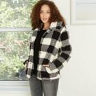 Women's Plaid Long Sleeve Check Jacket - Knox Rose Black/white