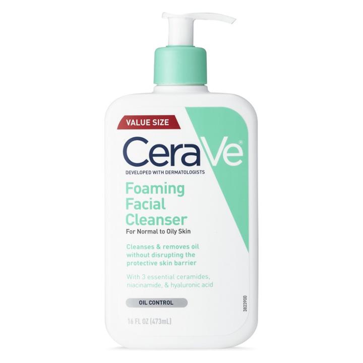 Cerave Foaming Facial Cleanser For Normal To Oily Skin , Fragrance Free