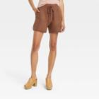 Women's High-rise Tie-front Jogger Shorts - Universal Thread Brown