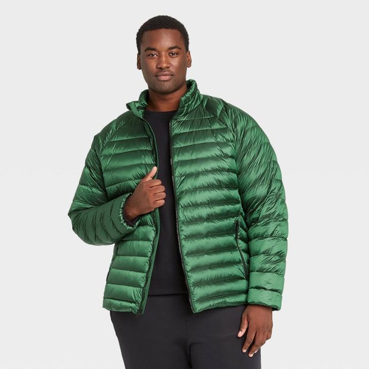 Men's Big Packable Down Puffer Jacket - All In Motion Green