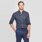 Men's Printed Slim Fit Long Sleeve Button-down Shirt - Goodfellow & Co Navy (blue)