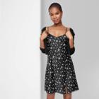 Women's Lace Trim Slip Dress - Wild Fable Black Floral