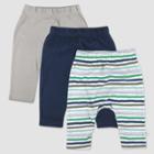 Honest Baby 3pk Organic Cotton Hand Drawn Nature Stripe Harem Pants - Blue