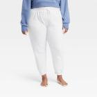 Women's Plus Size Mid-rise Cotton Fleece Joggers - All In Motion Heathered Gray
