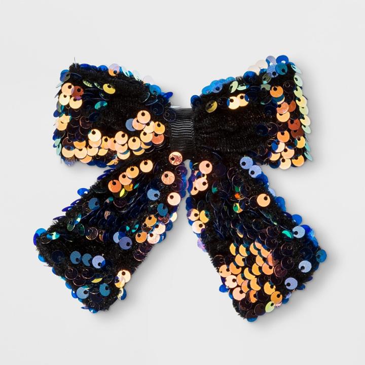 Girls' Sequin Velvet Tail Bow Clip - Cat & Jack,