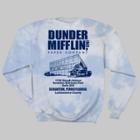 Men's The Office Dunder Mifflin Tie-dye Fleece Hooded Sweatshirt - Blue