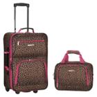 Rockland Rio 2pc Softside Carry On Luggage Set - Pink