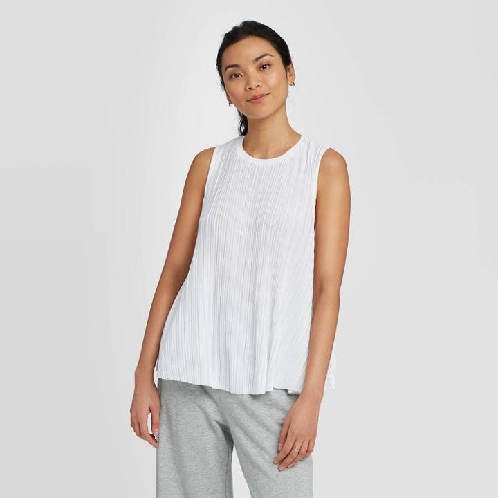 Women's Crewneck Swing Tank Top - A New Day White