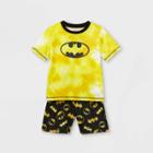 Boys' Batman Tie-dye 2pc Pajama Set - Yellow/black
