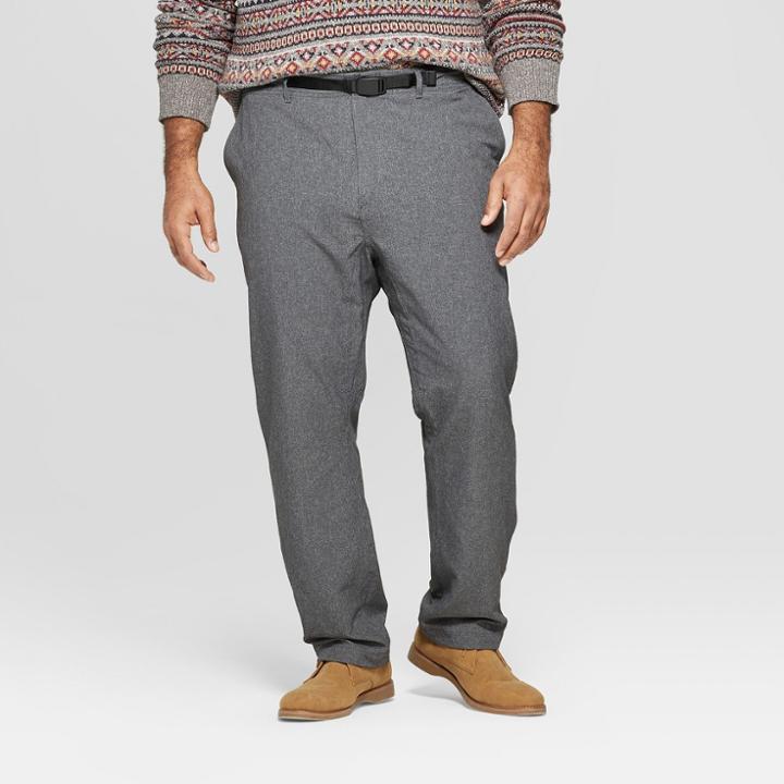 Men's Big & Tall Clip Belt Performance Tapered Pants - Goodfellow & Co Zodiac Night