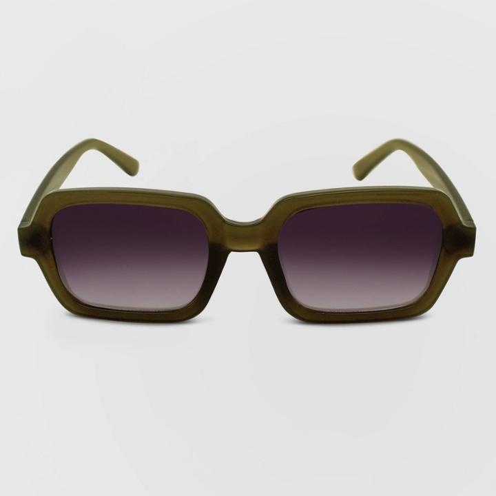 Women's Plastic Square Sunglasses - Wild Fable Olive Green