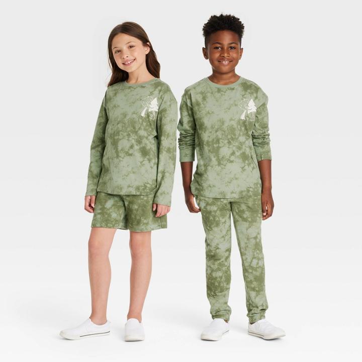 Kids' Long Sleeve T-shirt - Cat & Jack Army Green