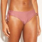 Women's Medium Coverage Ribbed Cinch Hipster Bikini Bottom - Kona Sol Plum