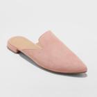 Women's Velma Wide Width Slip On Pointy Toe Mules - A New Day Pink 5.5w,