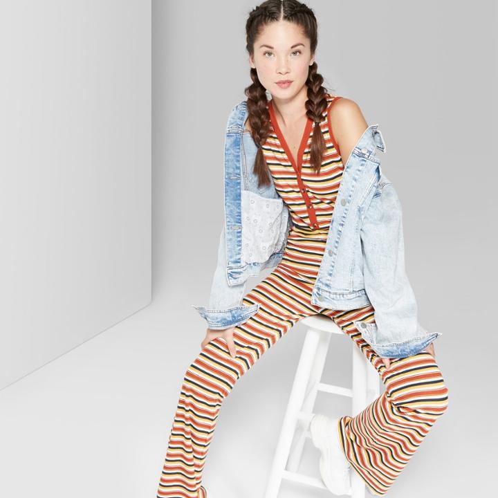 Women's Striped Jumpsuit - Wild Fable