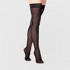 Women's Vertical Rib Thigh Highs - A New Day Black S/m, Women's, Size: