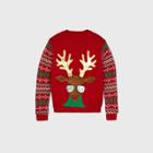 33 Degrees Adult Reindeer Christmas Family Pullover Sweater - Red