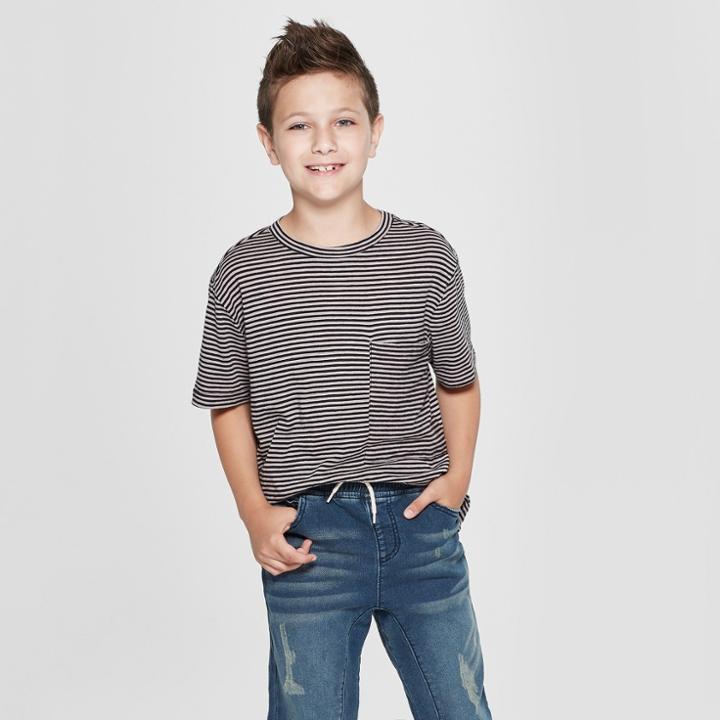 Target Boys' Stripe Short Sleeve T-shirt - Art Class Black
