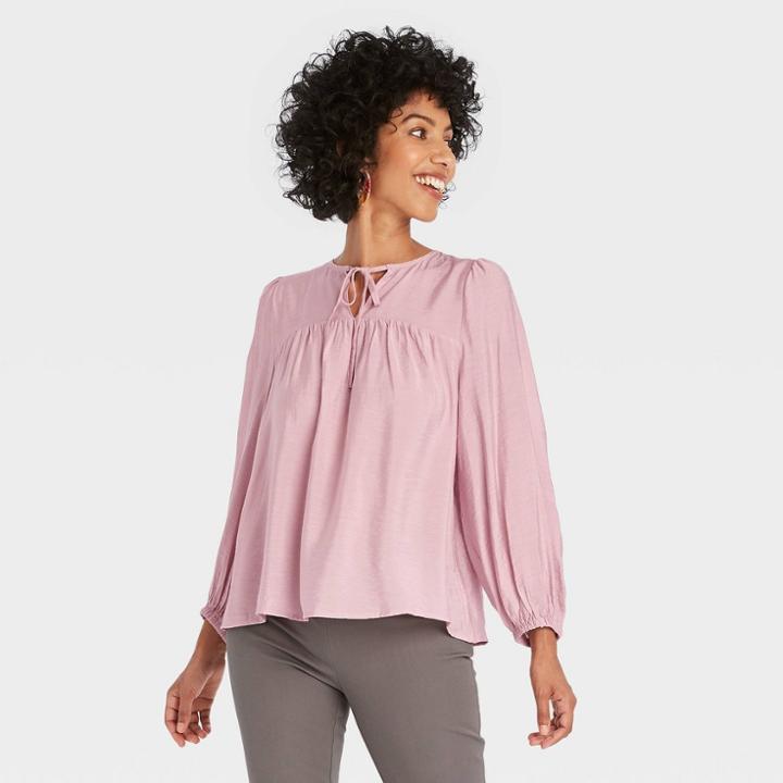 Women's Balloon Long Sleeve Blouse - A New Day