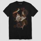 Fifth Sun Men's Fireworks Cat Short Sleeve Graphic T-shirt Black