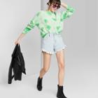 Women's Crewneck Oversized Tie-dye Pullover Sweater - Wild Fable Green Xs, Women's,