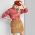 Women's Plus Size Zip Front Mini Skirt - Wild Fable Brown